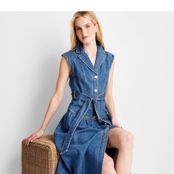 Future Collective Target Denim Midi Dress Jenee Naylor - Picture 3 of 6